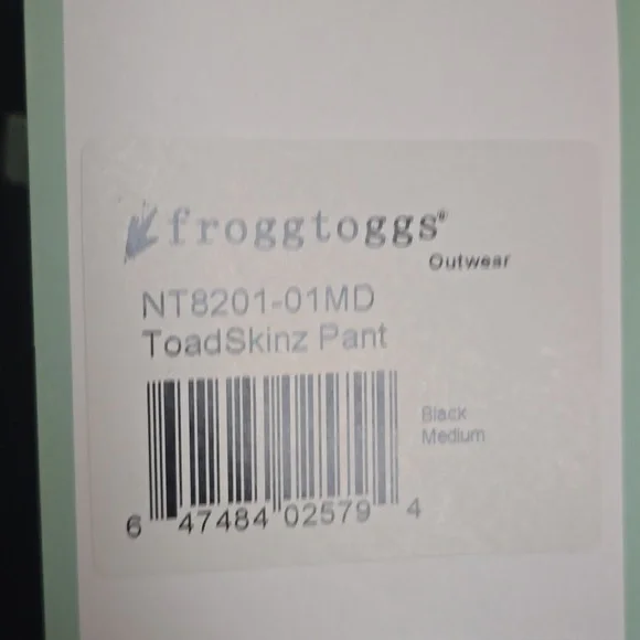 NWT Men's Toadz Toadskinz Waterproof Black Pants Medium - Picture 7 of 9